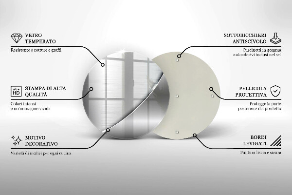 Chopping board glass Metal shapes