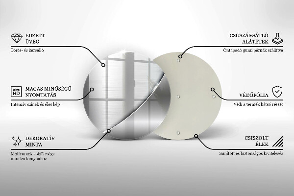 Chopping board glass Metal shapes