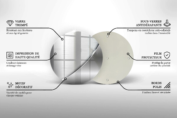 Chopping board glass Metal shapes