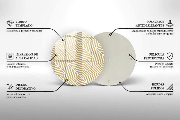 Chopping board glass Geometric lines