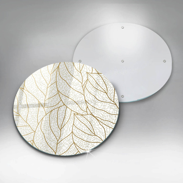 Chopping board glass Line-art leaves pattern