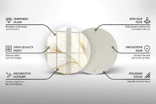Chopping board glass Modern Line pattern