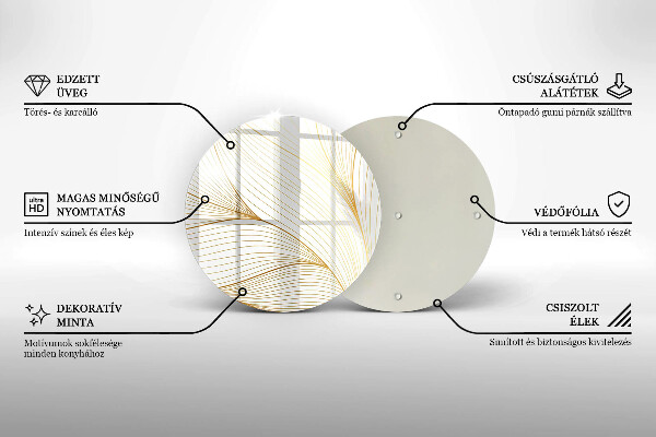 Chopping board glass Modern Line pattern