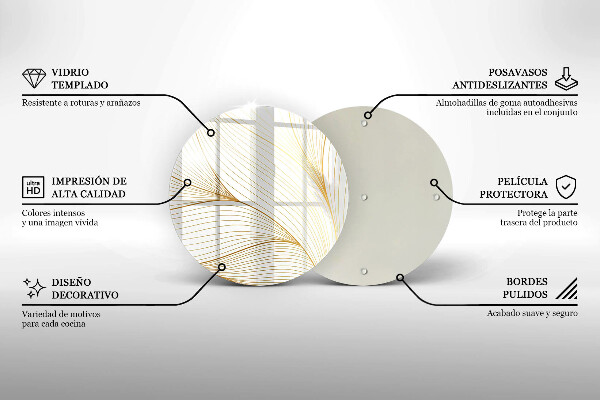 Chopping board glass Modern Line pattern