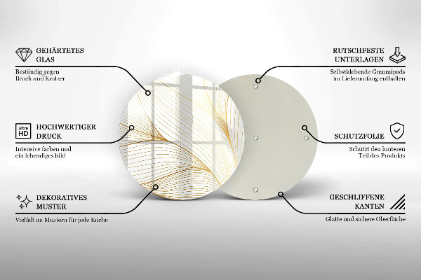 Chopping board glass Modern Line pattern