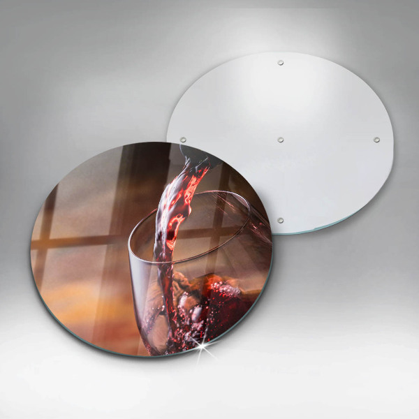 Chopping board glass Red wine and glass