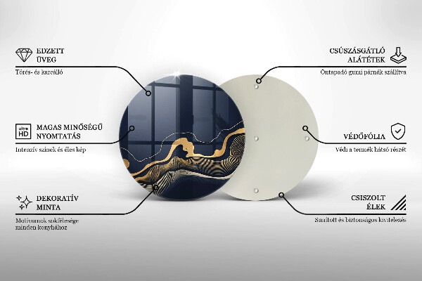 Chopping board glass Abstraction golden lines