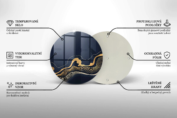 Chopping board glass Abstraction golden lines