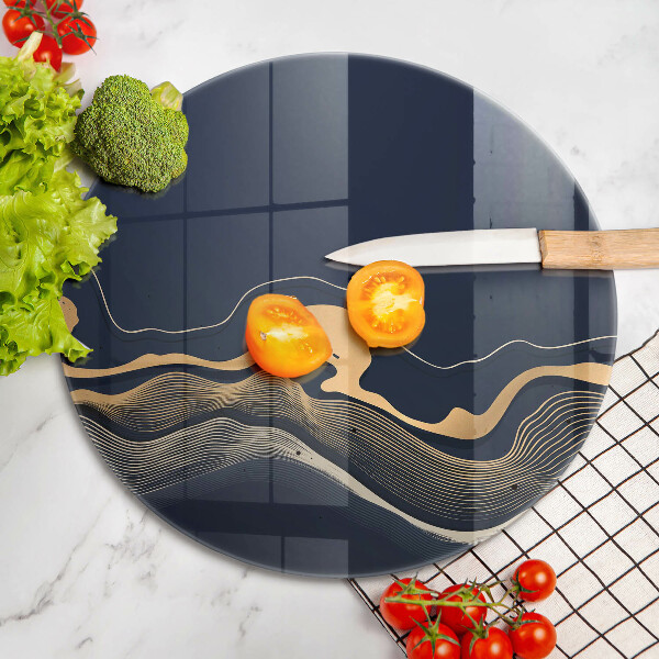 Chopping board glass Abstraction golden lines