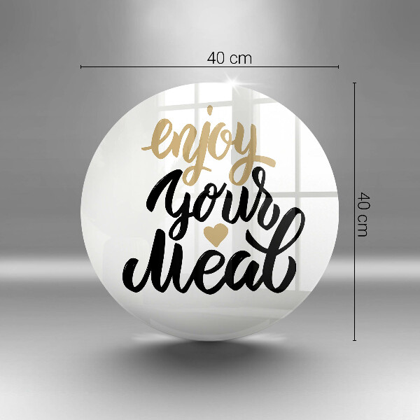 Chopping board glass The inscription Enjoy Your Meal