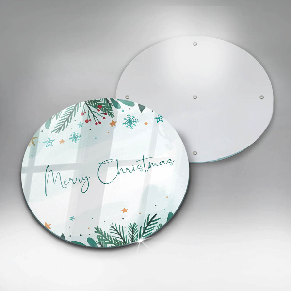 Chopping board glass The inscription Merry Christmas