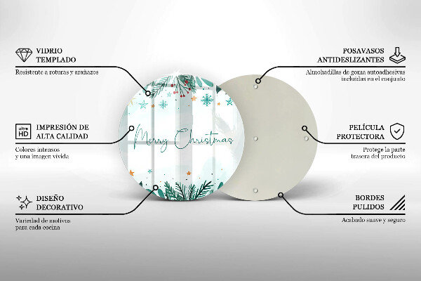 Chopping board glass The inscription Merry Christmas