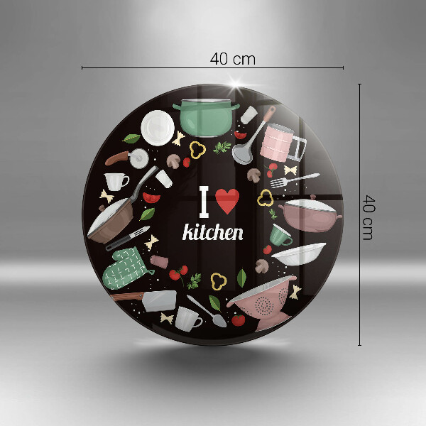 Chopping board glass Illustration I Love Kitchen