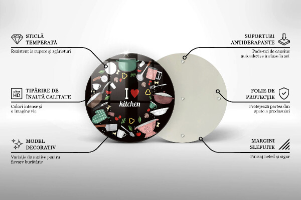 Chopping board glass Illustration I Love Kitchen