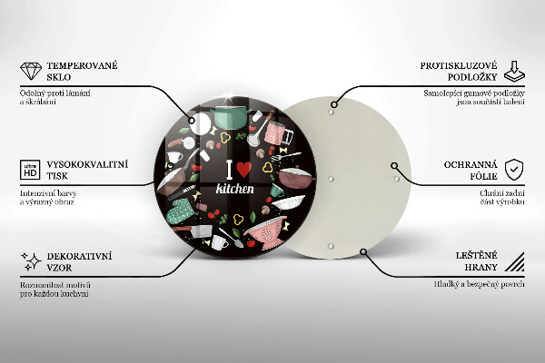 Chopping board glass Illustration I Love Kitchen