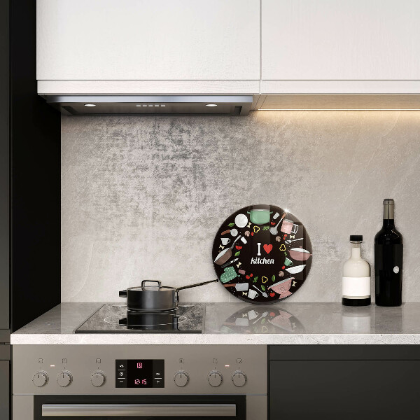 Chopping board glass Illustration I Love Kitchen