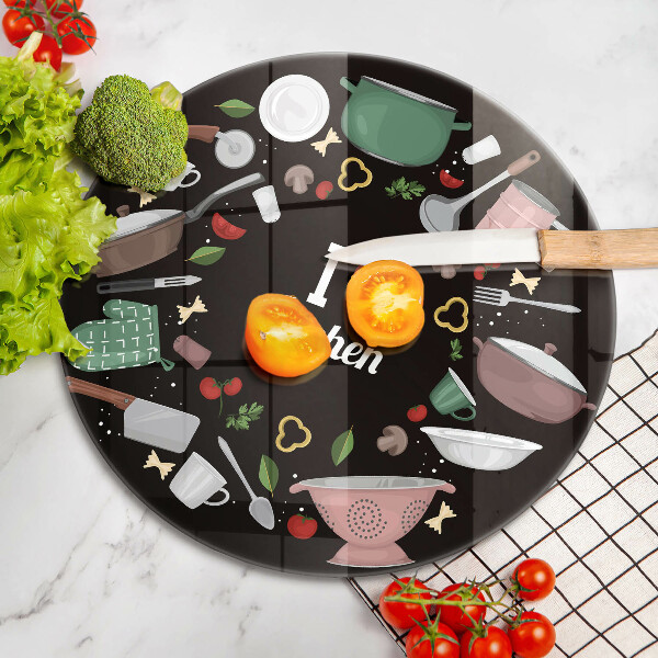 Chopping board glass Illustration I Love Kitchen