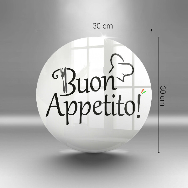 Chopping board glass The inscription Buon Appetito!