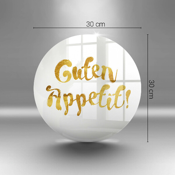 Chopping board glass The inscription GUTEN APPETIT!