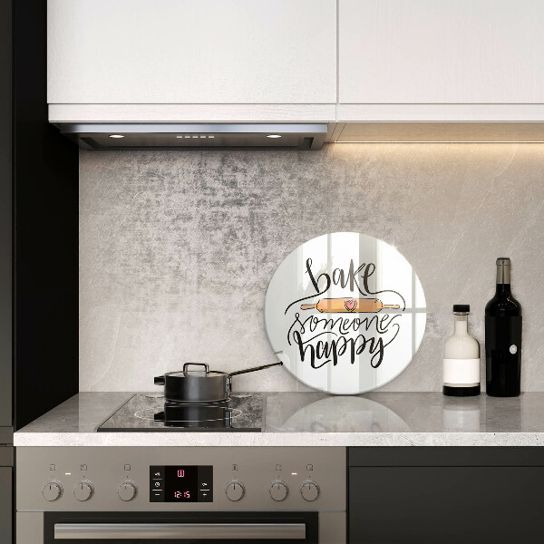 Chopping board glass Bake some happy