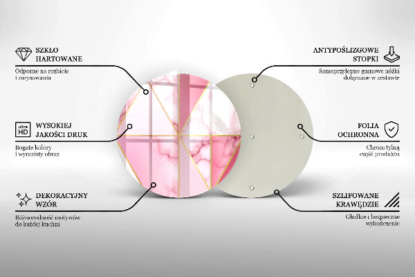 Chopping board glass Geometric marble