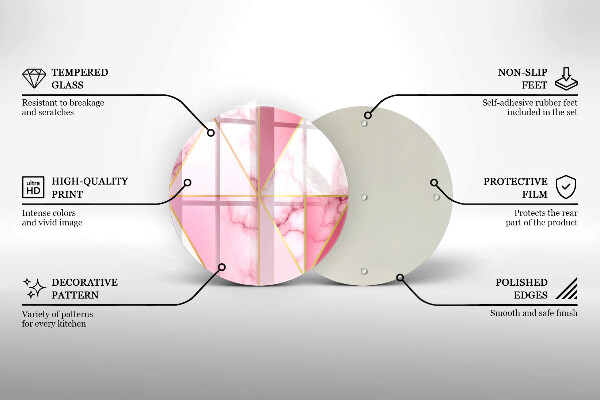 Chopping board glass Geometric marble