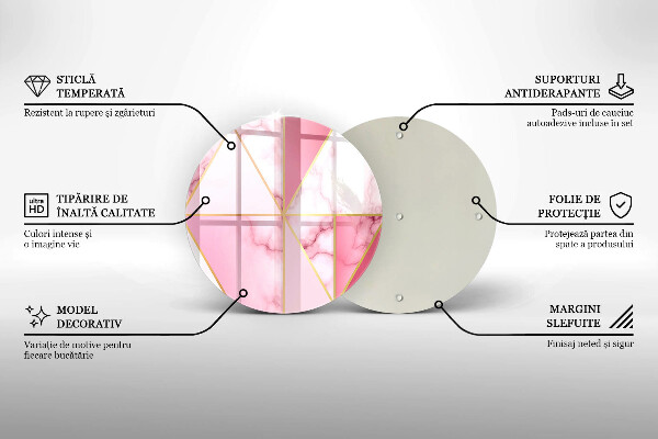 Chopping board glass Geometric marble