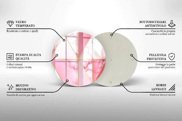 Chopping board glass Geometric marble