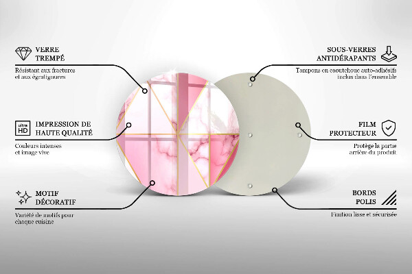 Chopping board glass Geometric marble
