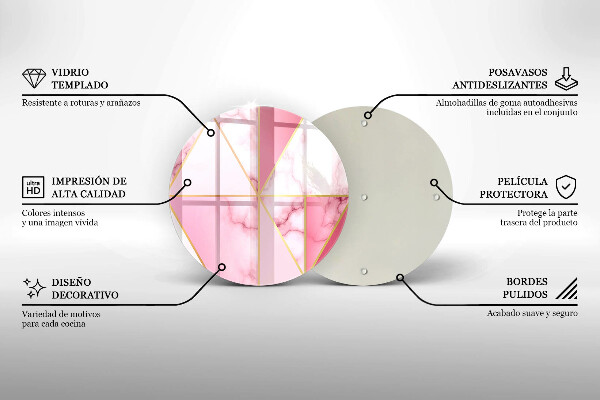 Chopping board glass Geometric marble