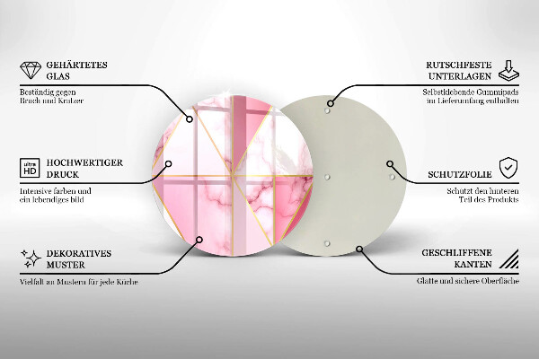 Chopping board glass Geometric marble