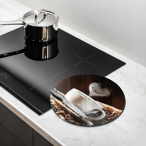 Chopping board glass Coffee and cup