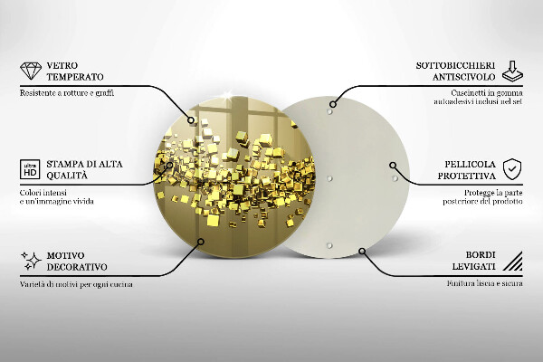 Chopping board glass Abstraction 3D geometry