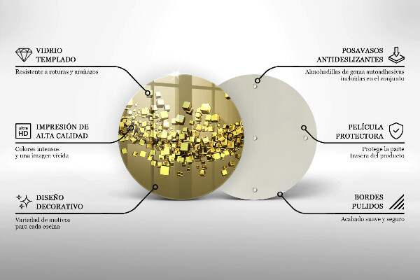 Chopping board glass Abstraction 3D geometry