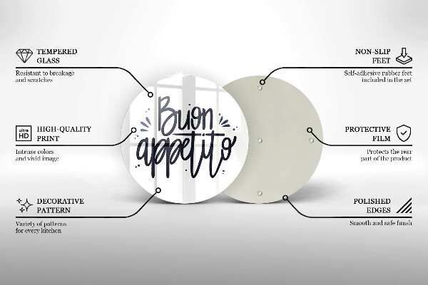 Glass cutting board The inscription Buon Appetito