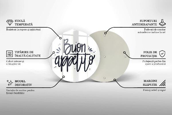 Glass cutting board The inscription Buon Appetito