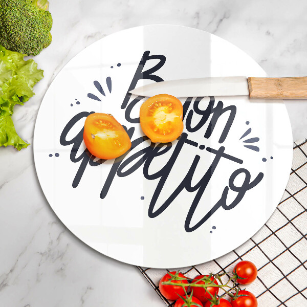 Glass cutting board The inscription Buon Appetito
