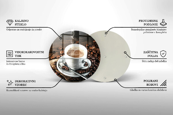 Chopping board Cup and coffee beans