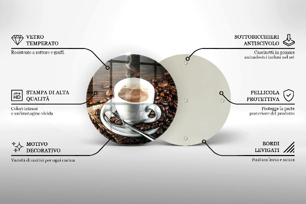 Chopping board Cup and coffee beans