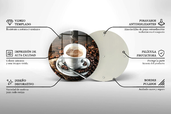 Chopping board Cup and coffee beans