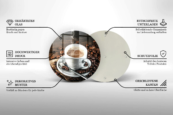 Chopping board Cup and coffee beans