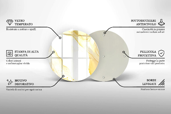 Chopping board glass Golden abstraction