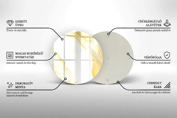 Chopping board glass Golden abstraction