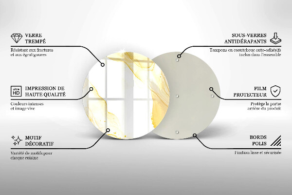 Chopping board glass Golden abstraction