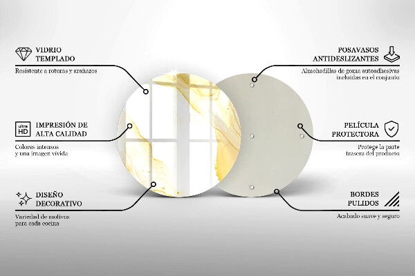 Chopping board glass Golden abstraction