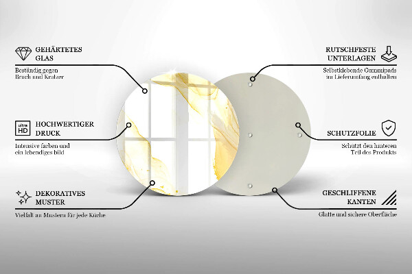 Chopping board glass Golden abstraction