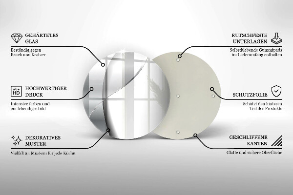 Chopping board glass Silver metal abstraction