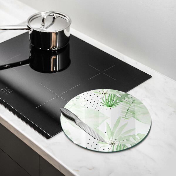 Chopping board Watercolor leaves