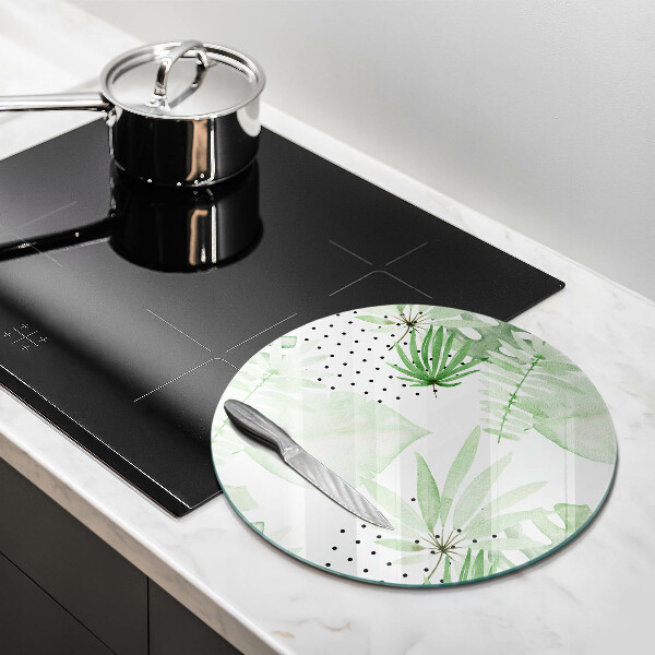 Chopping board Watercolor leaves