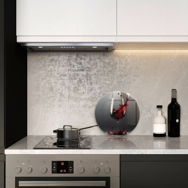 Chopping board Red wine in a glass